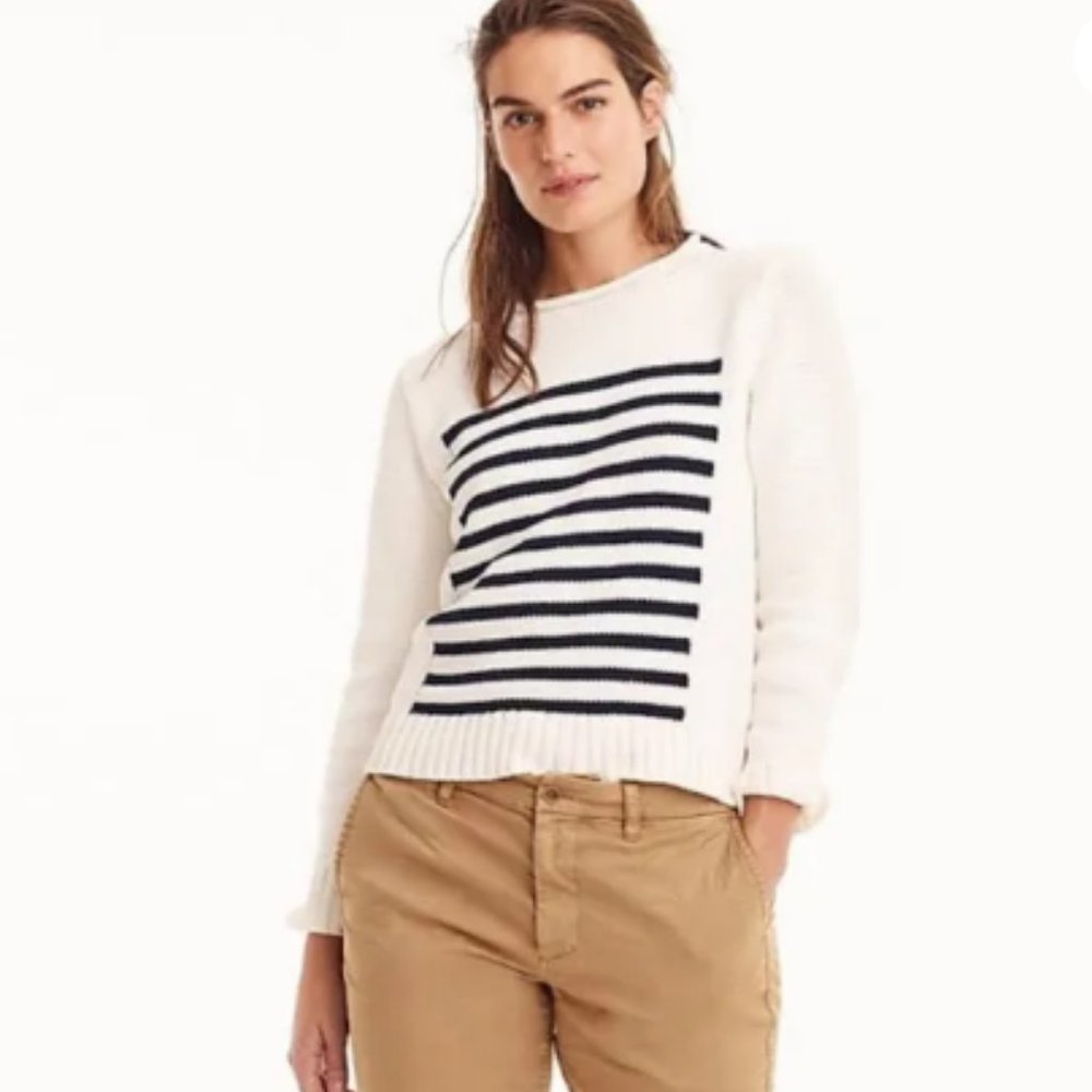 J.Crew 1988 Striped Rolled Neck Sweater